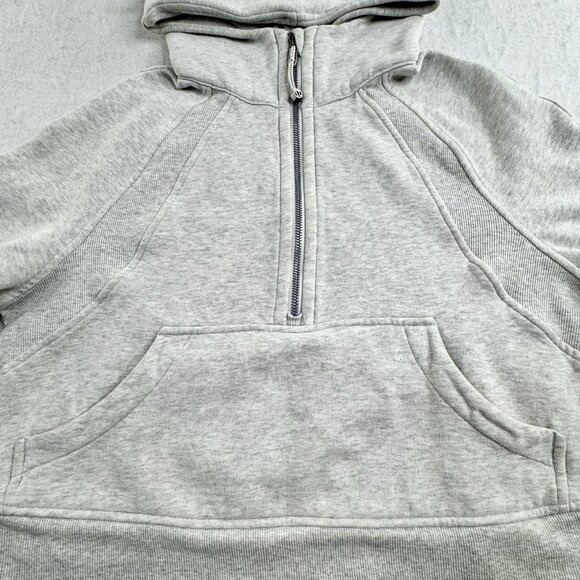 Lululemon Scuba Oversized Half-Zip Hoodie Heathered Ultra Light Grey Size XS/S - Picture 6 of 11